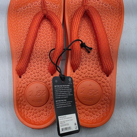 Allbirds Sugar Zeffer Mens 13 Orange Open Toe Slip On Sandals Summer Beach Walk - Picture 6 of 11